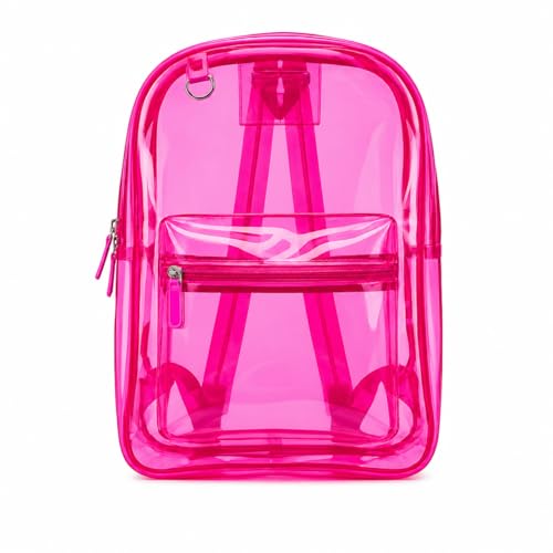 Image of Transparent PVC Backpack for Girls & Kids | Clear Waterproof School Bag | Stylish Jelly Backpack with Front Pocket | Lightweight Travel & Casual Bag