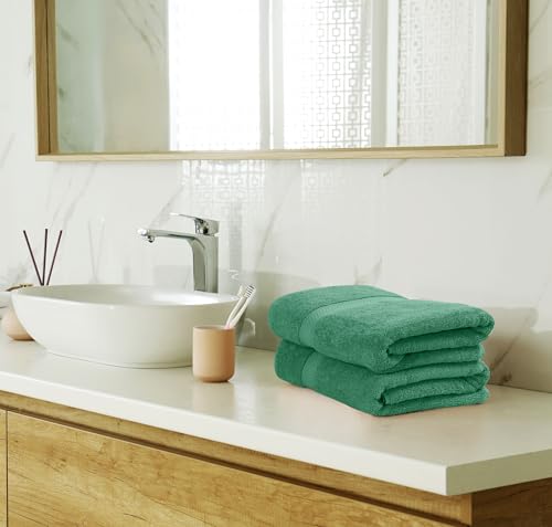 Utopia Towels 8 Piece Premium Towel Set, 2 Bath, 2 Hand, and 4 Wash Cloths, 600 GSM 100% Ring Spun Cotton, Highly Absorbent Towels for Bathroom, Gym, Hotel, and Spa, Hunter Green