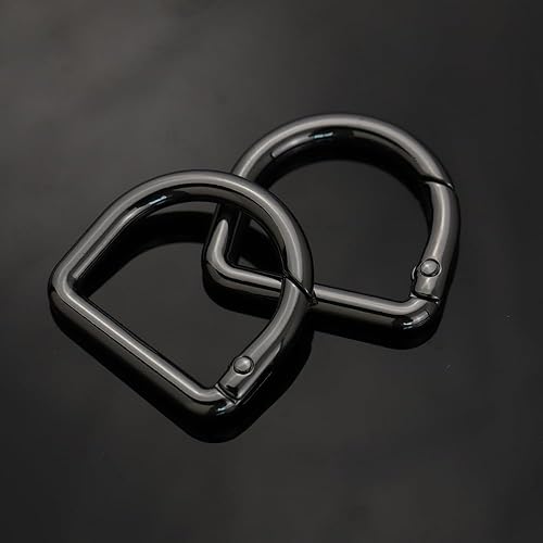 Miniatura 7 de TANJUN 2 unids D hebilla semicírculo resorte broche broche gatillo resorte llavero hebilla para bolsos monederos llavero