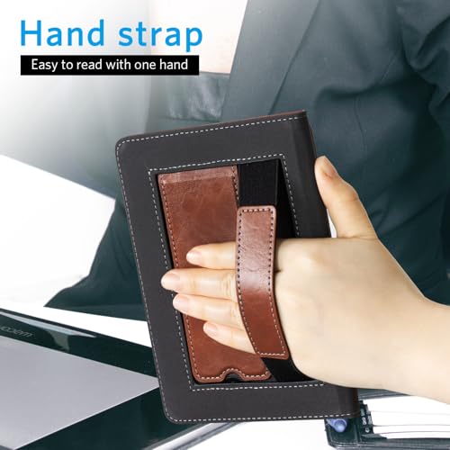 Image of CoBak Case for 6 inch E-Reader - PU Leather Smart Cover with Auto Sleep /Wake & Hand Strap, not Compatible with Kobo Clara,Vintage Brown