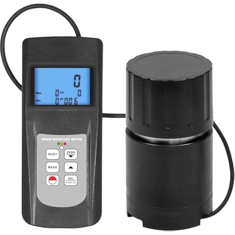 Grain Moisture Tester Cup Type Moisture Meter Analyzer With Statistical Function Range 7~30% For Wheet,Rye,Paddy,Rice,Coffee,Linseed,Sorghum,Ground Nuts Hulled,Clover,Beans,Etc 36 Kinds Grains