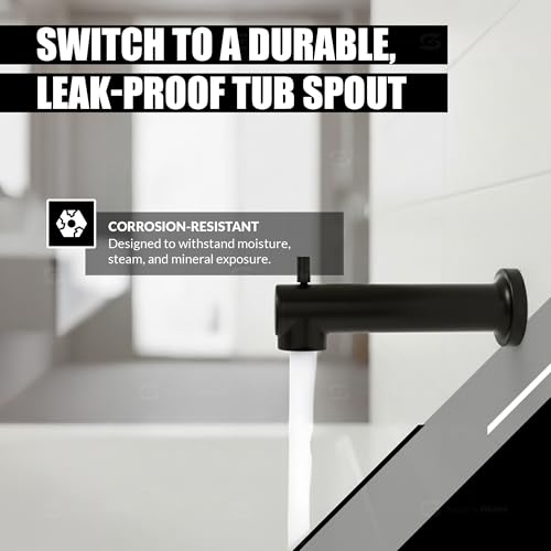 SUPPLYGIANT Tub Spout with Diverter 8" Round Bathtub Faucet with Decorative Matte Black Finish by Supply Giant - Image 6