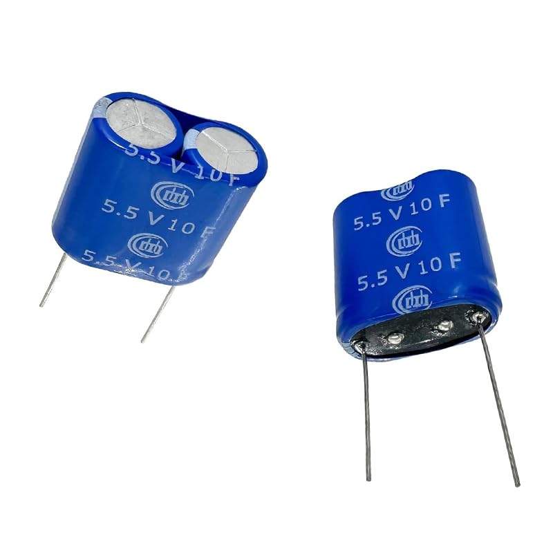 10 Pieces 13x26x27 mm(0.51x1.02x1.06 inch) Supercapacitor 5.5V 10F Dual Layer Capacitor Wirewound Energy Storage Suitable for Car Recorder, Toys, etc.
