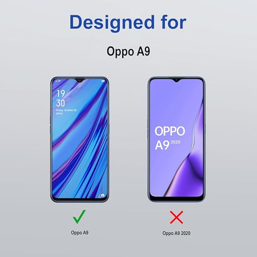 Image of ZAP CASE HD Plus Tempered Glass Screen Protector Compatible for Oppo A9 (Black) Edge to Edge Coverage with Easy Installation Kit