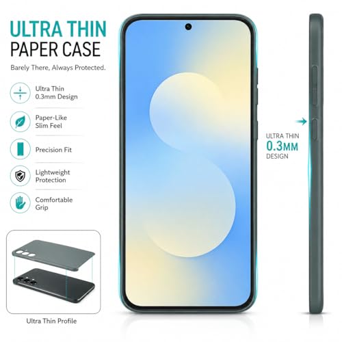 Image of FIRST MART Back Cover for Samsung Galaxy S25 FE 5G | Ultra-Thin Frosted Matte Semi-Transparent Silicone Case, Anti-Slip Grip, Precise Fit | Blue