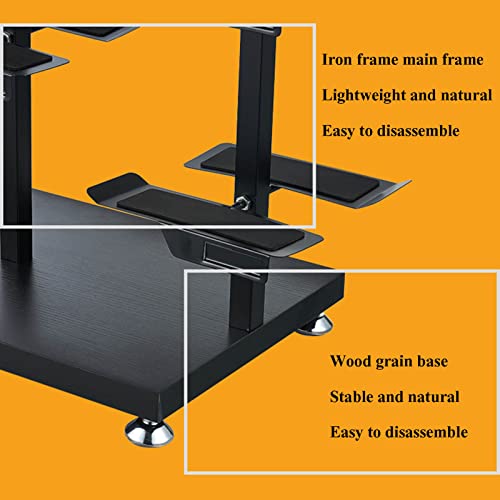 Dwustronny metalowy stojak na głośniki do użytku detalicznego i domowego – solidny, wszechstronny design do organizowania głośników, sprzętu audio i akcesoriów, idealny do salonów wystawowych i