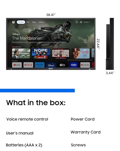 Image of SYLVOX Full Sun Outdoor TV, 43'' QLED Smart TV, IP55 Waterproof, Dolby Vision HDR, Voice Remote,2000nits Weatherproof Television, Chromecast Built-in for Full Sun Area(Pool Pro QLED 3.0)