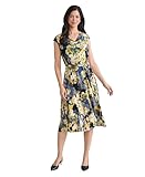 Kasper Women's Floral Print Cowl Neck Knit Dress, Black Multi