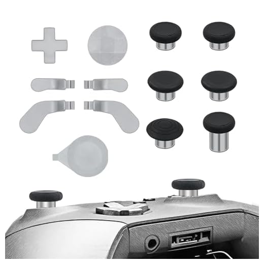 Mcbazel 13 in 1 Austausch Thumbsticks, Trigger-Paddles und D-Pads mit Tragetasche für Xbox One Elite Series 2 Controller - Silber