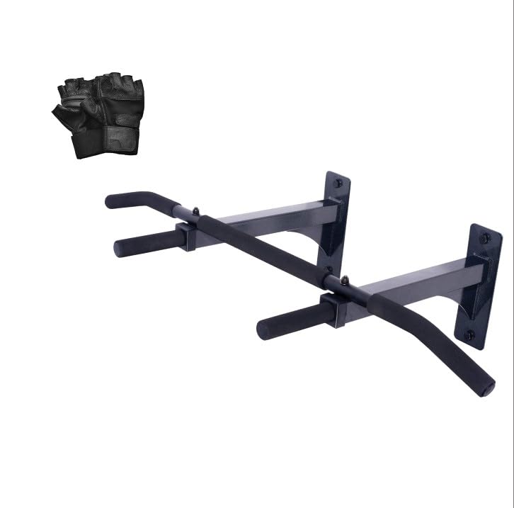 Encanto Wall Mounting Chin Up Bar, Pull Up Bar for Home with Black Powder Coating and Professional Foam Handles With Gym Gloves-image-39