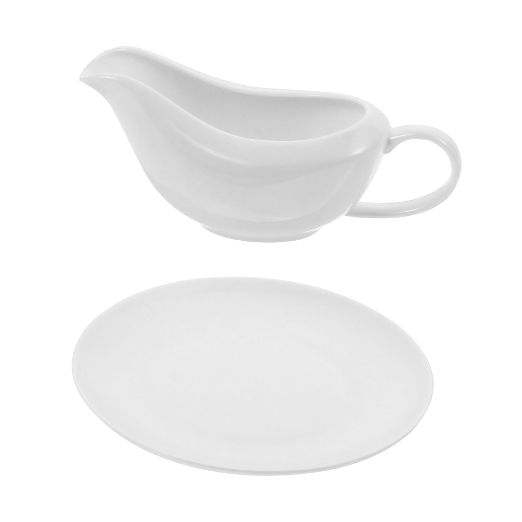 Saucière en céramique blanche petite taille sauce chaude et froide avec plateau