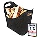 Produktbild ORA-TEC Filzkorb für Kaminholz Kaminholzkorb  45 x 24 x 40 cm  Kaminholztasche für Feuer-, Kamin- und Brennholz, Allzweckkorb aus Filz, Filztasche (Schwarz)
