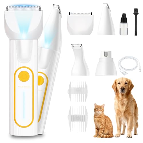Tondeuse pattes chien électrique sans fil et broyeur à ongles blanc
