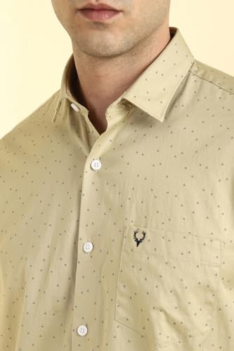 Image of Allen Solly Men's Cotton Casual Shirt | Regular Fit, Ditsy Print Design, Comfortable All‑Day Wear