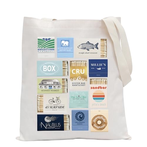 POFULL Nantucket Matchbook Gift Nantucket Souvenirs Nantucket Massachusetts Gift Nantucket Travel Gift Nantucket Tote Bag (NAUTILUS)