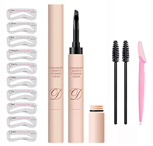 Eyebrow Cream,Eyebrow Pencil, With Eye Makeup Long Lasting Waterproof And Smudgeproof Natural Looking Brows (Dark Brown) #TOP26