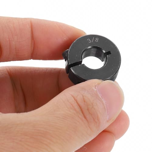 QUARKZMAN 16 Stück Einzelne Geteilte Wellenkragen 3/8 Bohrung Einteilige Klemmkragen 7/8 Außendurchmesser 11/32 Dicke Schwarz Oxidiert Stahl Stellschraube Sicherungskragen Klemmung