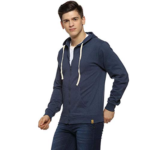 Image of Campus Sutra Men's Regular Fit Zipper Sweatshirt with Hoodie for Winter Wear | Full Sleeve | Cotton Sweatshirt | Casual Sweatshirt for Men|Western Stylish Sweatshirt for Man