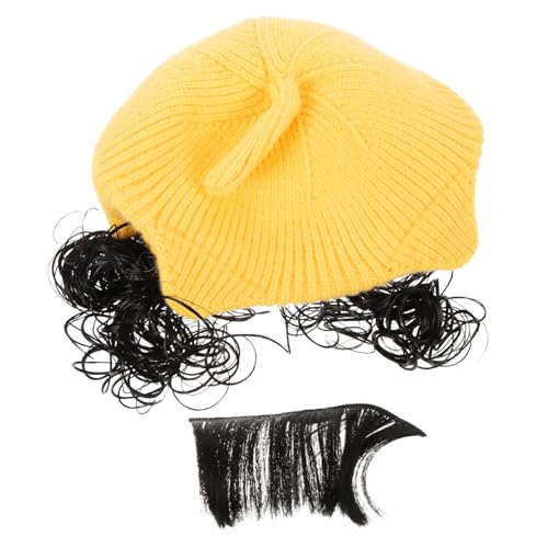 Boy Girl Girl Wig Hat Cat Ears Soft Knitted Boy Girl Wig Hat for Photos and Parties Adorable Girl Accessory Yellow