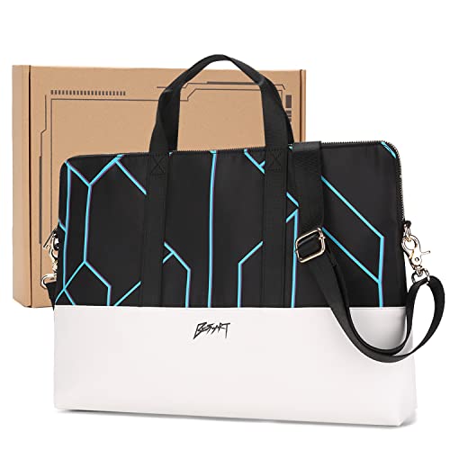 Porte-documents pour ordinateur portable de 15,6 pouces - Résistant à l'eau et aux chocs - BE SMART - Sac à main élégant de style féminin pour femme d'affaires, Noir , 15.6-Inch Laptop Cover