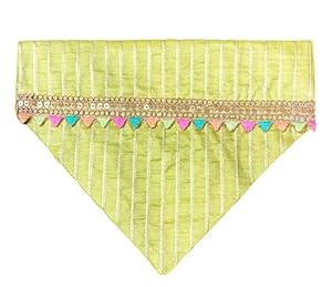 Festive Dog Bandana: Wedding/Diwali Bandana for Pets by For The Fur Kids (Green)