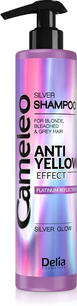 Silver Shampoo - No Yellow Effect - For Blonde, Grey, Bleached Hair - Platinum Reflections, Purple Shampoo - Brightening, Care - 250ml