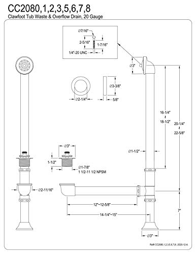 Kingston Brass Cc2082 Vintage Clawfoot Tub Drain, Polished Brass #TOP1