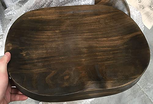 Lokkhan Industrial Bar Stool Saddle Seat-26.77 Inch Counter Height Kitchen Stool-Metal And Wood Dining Stools-Set Of 2,Backless,Stackable,Fully Welded #TOP4