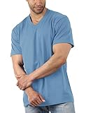 Ma Croix Mens Premium Heavy Blend Comfort V Neck T Shirt Solid Short Sleeve Casual Cotton Tee (4X-Large, 1ks13_Sky Blue)