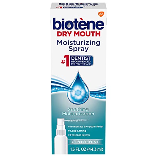biotène Moisturizing Dry Mouth Spray, Moisturizing Spray for Dry Mouth and Bad Breath, Gentle Mint - 1.5 fl oz