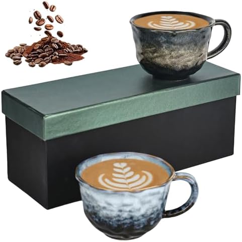 Lot de 2 tasses à cappuccino à paroi épaisse avec anse - 270 ml -...