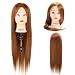 Luckyfine Cabeza Maniquí Peluqeuría, 50% Pelo Natural, Cabeza de Entrenamiento para Peluqueros,...