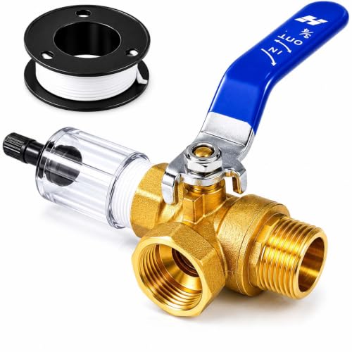 Harsteetool Water Heater Flush Tool, Solid Brass Sediment Cleaner for Electric & Gas Water Heaters, Removes Mineral Build-Up, Improves Water Flow, Long Handle Design