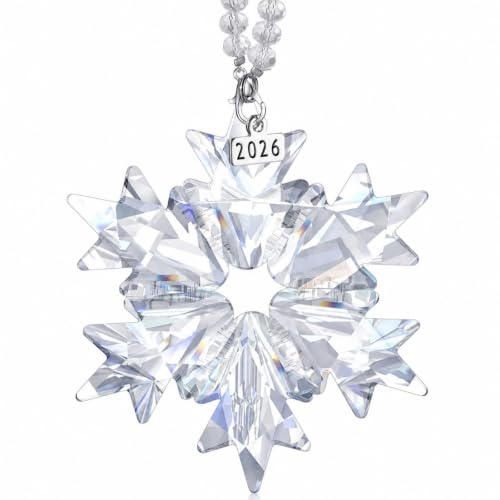 Mimorou Christmas Snowflake Crystal Ornaments 2027, Transparent