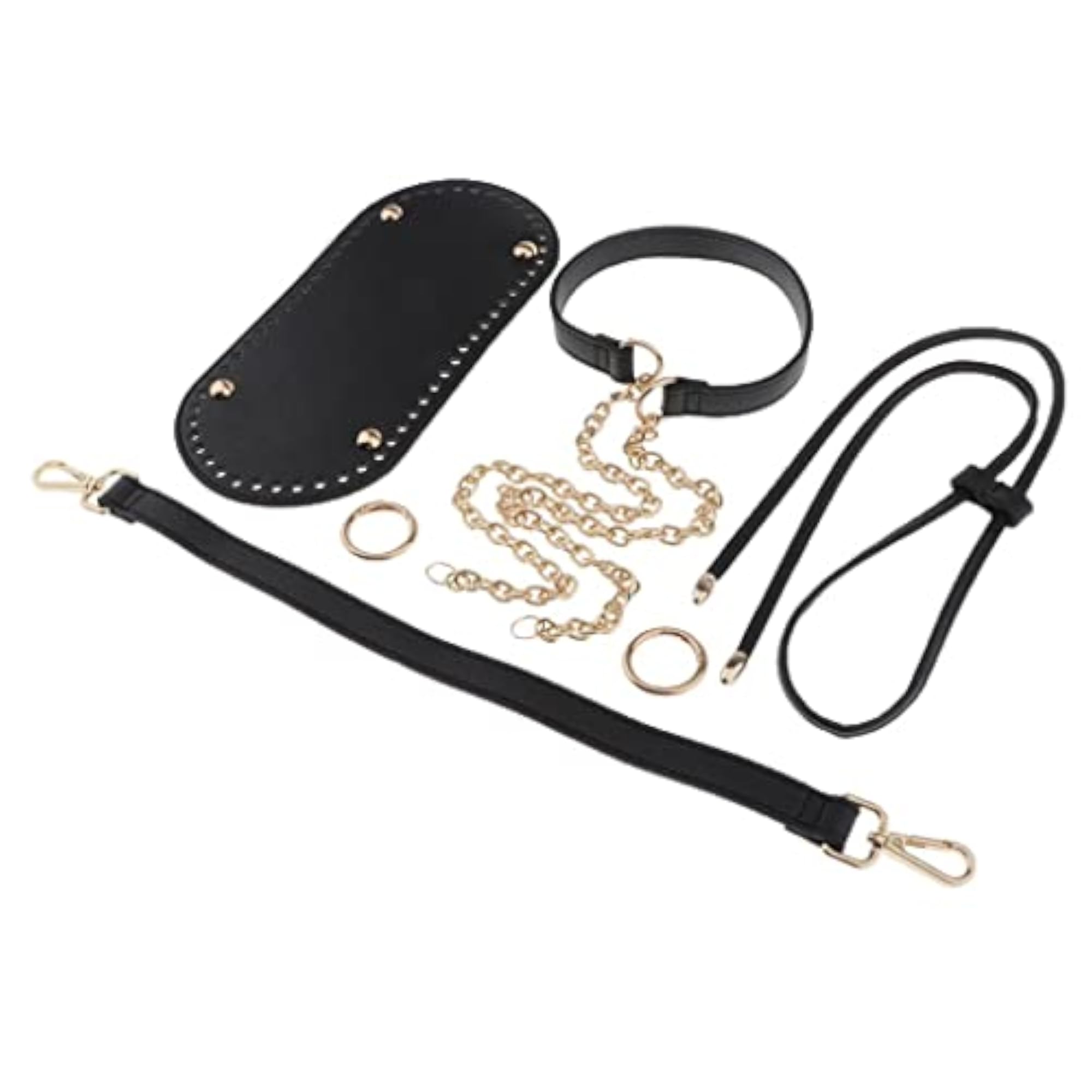 PU Leather Knitting Crochet Bag with Base Strap