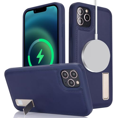 Ｈａｖａｙａ Compatible Magsafe iPhone 11 Pro Max Cases Mganetic iPhone 11 Pro Max case with Stand iPhone 11 pro max Leather case with Kickstand-Blue