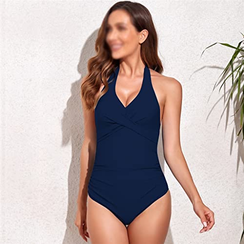 Maillot de bain une pièce pour femmes avec contrôle du ventre et col licol ajustable