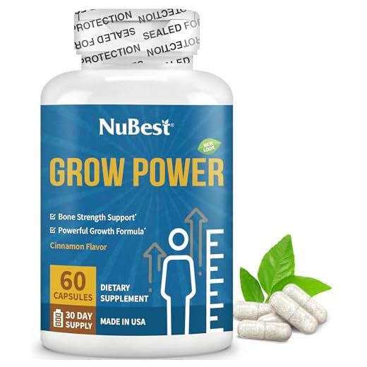Grow Power by NuBest - Extra Power Formula for Strong Bones - Supports Healthy Development, Overall Health - with Calcium, Phosphorus, Zinc & More - for Children (10+) & Teens - 60 Capsules (1 Pack)