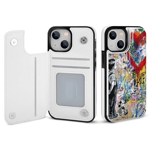 iPhone15 Pro用ケース 手帳型 Banksy バンクシー 【全機種対応】 アイフォン15 Pro用ケース スマホケース 財布型 PUレザー おしゃれ 背面カード収納 スタンド機能 携帯カバー 耐衝撃