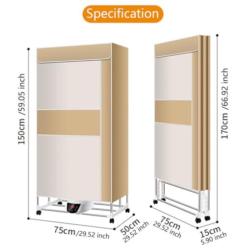 KUMIAO Electric Heated Clothes Airer - Energy Saving Indoor Drying Rack with Remote Control and Overheat Protection - Foldable Winter Clothes Airer - Image 2
