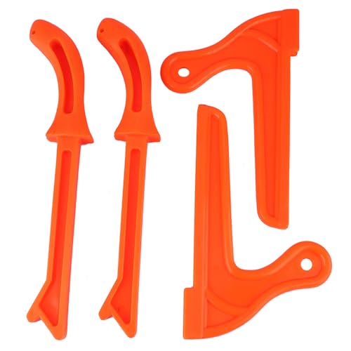 Safety Plastic Woodworking Protective 4Pcs Hand Saw Push Sticks Tool for Carpentry, Ergonomic Handle Design, for Running on Table Saw or Jointer (Orange)