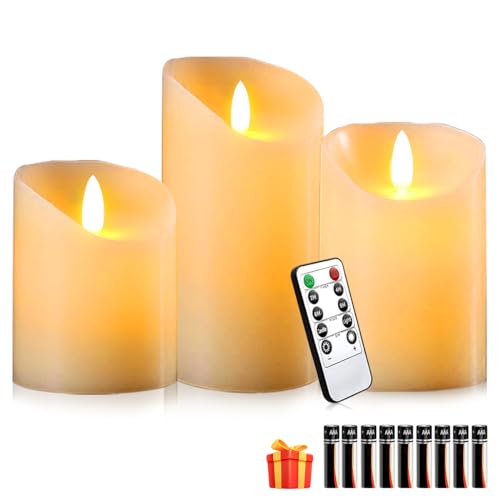 La mejor comparación de Velas Led - los preferidos. 41 EYNSHOO Velas Led Sin Llama, Velas Electricas con Control Remoto, Velas Decorativas Grandes, para Hogar Festivales Decoración, San Valentín, Bodas, Halloween, Navidad, con 9...
