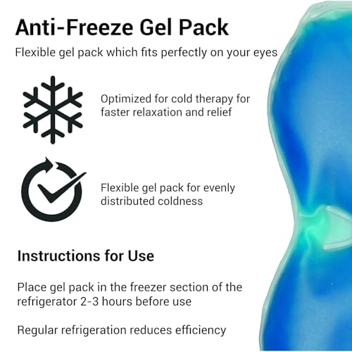 Image of Gel Eye Mask for Dark Circles & Puffiness Cooling Eye Pads for Relaxation, Stress Relief & Eye Care (Set of 2)