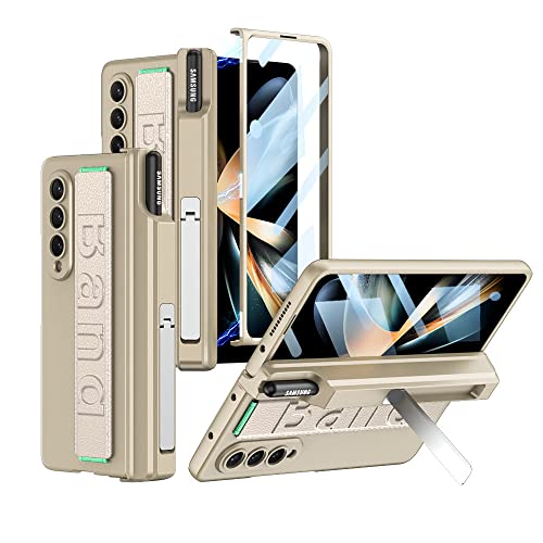 Coque Samsung Galaxy Z Fold 4 avec fente stylo champagne pour le bureau