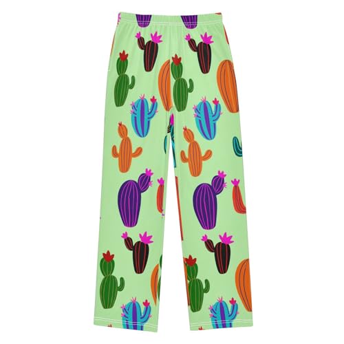 J JOYSAY Blooming Cactus Plant Lightgreen Pajamas Pants Soft Long Pajama Bottoms Lounge Sleep Pants Size S-XL