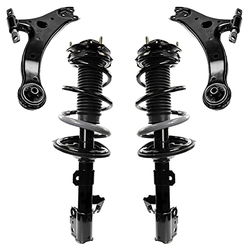 Image of Detroit Axle - AWD Front End Control Arms Kit for 01-03 Toyota Highlander, Struts & Coil Spring Lower Control Arms 2001 2002 2003 Replacement Suspension - 4pc Set