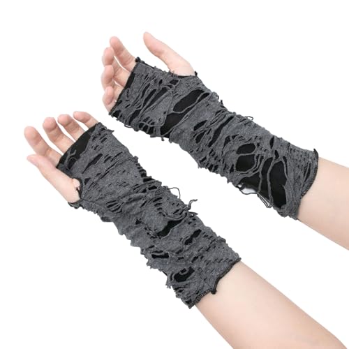 YAMEIZE Y2K Fingerless Glove Gothic for - Women Men Gothic Fingerless Gloves for Halloween Costume Party