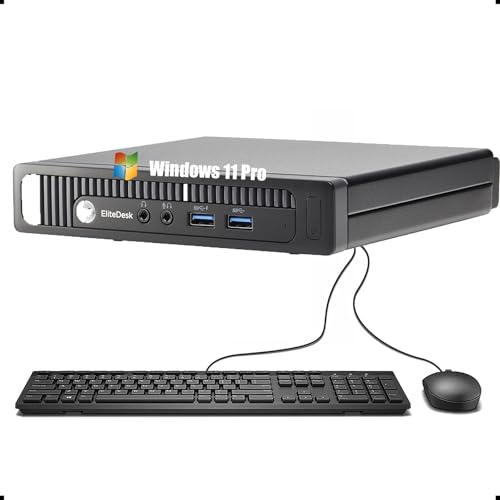 HP ProDesk 800 G1 Mini Desktop Computer PC, Intel Core i5-4590, 16GB RAM, 256GB SSD, WiFi, Bluetooth, US Keyboard, Windows 11 Pro (Renewed)