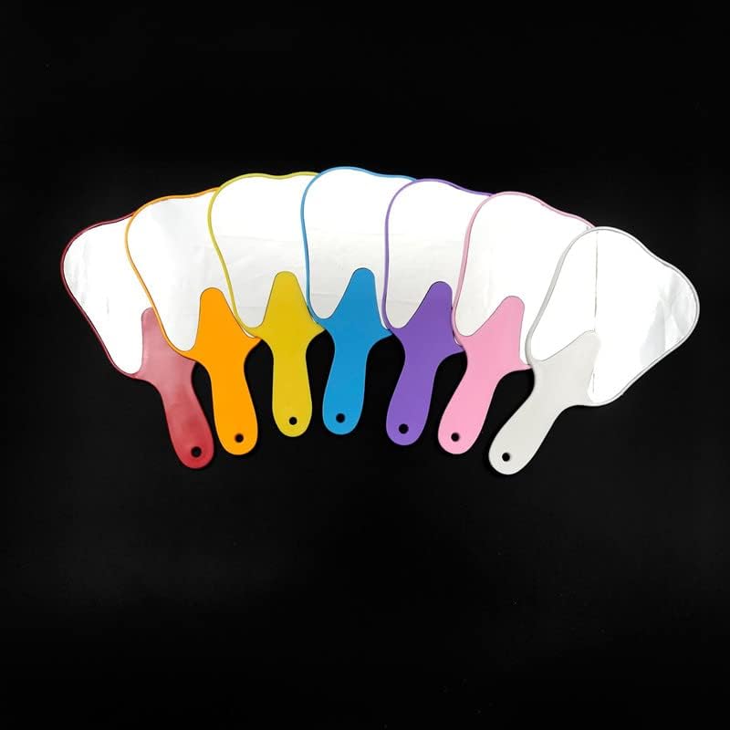 7PCS Teeth Shape Mirror Cute Handle Dental Mirror Unbreakable Mouth Teeth Mirror Patient Hand Mirror Oral Care Mirror