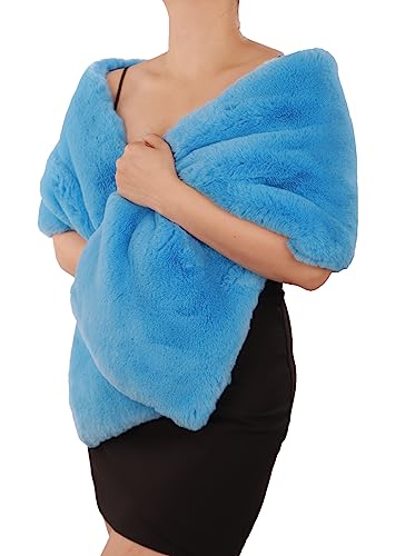 Octwine Cross Faux Fur Shawls Bridal Faux Fur Shawls Warm Fur Wraps Fur Scarf Cute Fur Shawls for Women3
